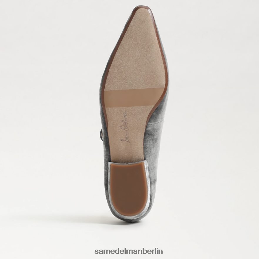 Sam Edelman Jene Mary Jane spitze Zehenpartie flach Frauen rauchblauer Samt Schuhwerk 2P8JNV541 - Image 6