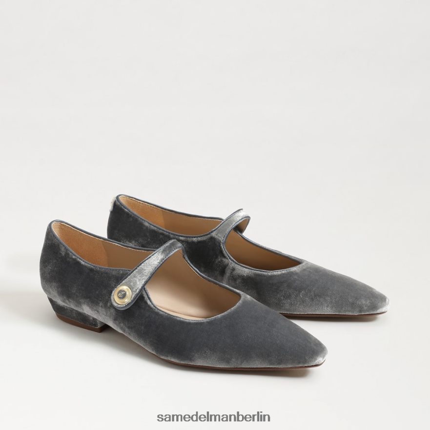 Sam Edelman Jene Mary Jane spitze Zehenpartie flach Frauen rauchblauer Samt Schuhwerk 2P8JNV541 - Image 1