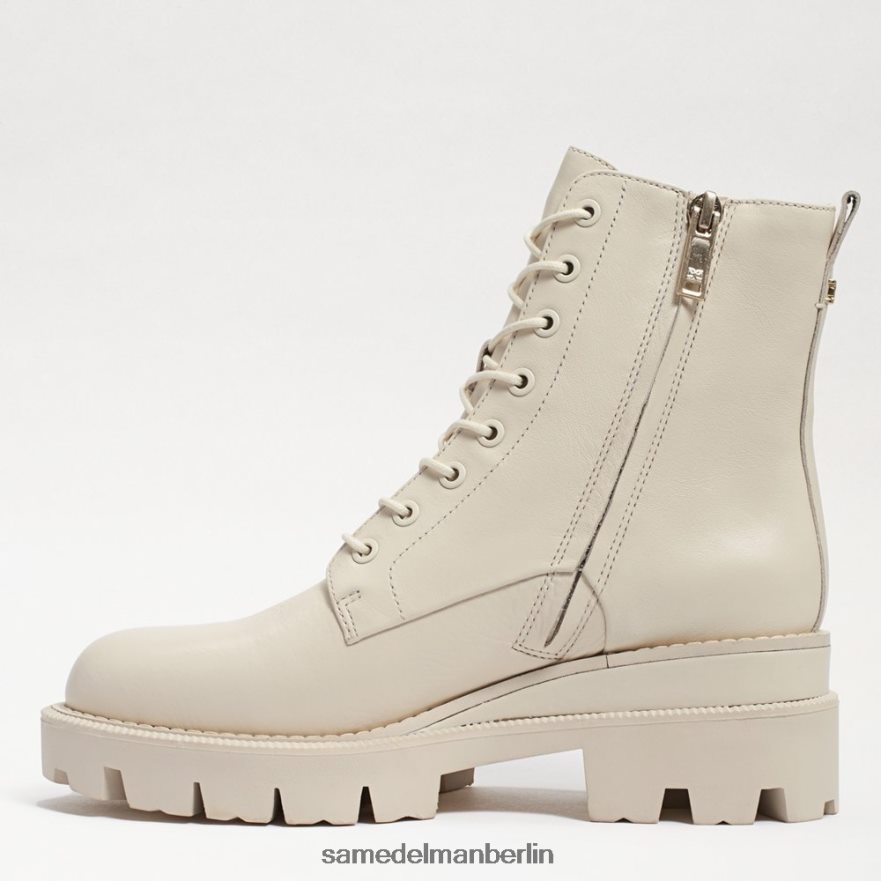 Sam Edelman Kampfstiefel mit Mansarden-Plateau Frauen modernes elfenbeinfarbenes Leder Schuhwerk 2P8JNV625 - Image 4