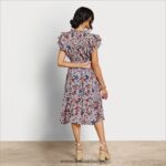 Sam Edelman Kenna Midikleid Frauen blau geblümt Bekleidung 2P8JNV1100 - Image 4