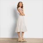 Sam Edelman Kenna Midikleid Frauen Gardenie Bekleidung 2P8JNV1101 - Image 2
