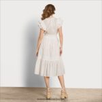 Sam Edelman Kenna Midikleid Frauen Gardenie Bekleidung 2P8JNV1101 - Image 4