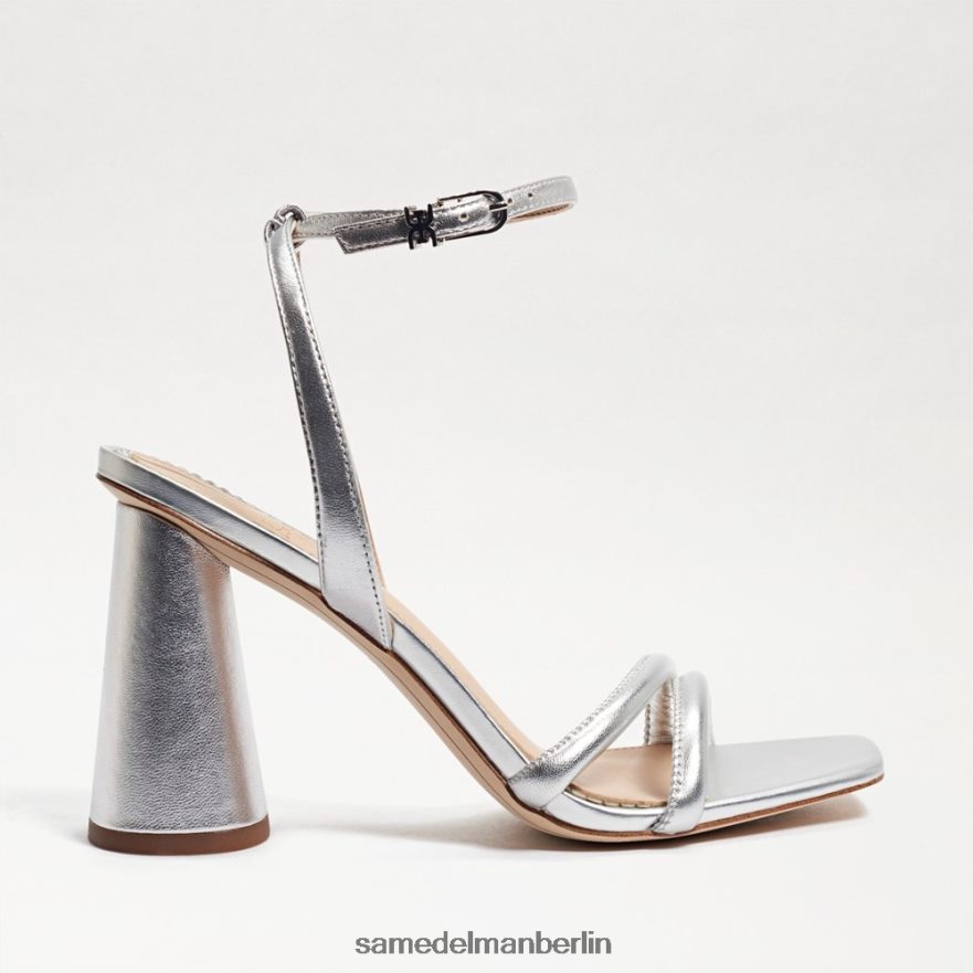 Sam Edelman Kia-Sandale mit Blockabsatz Frauen weiches silbernes Leder Schuhwerk 2P8JNV104 - Image 2