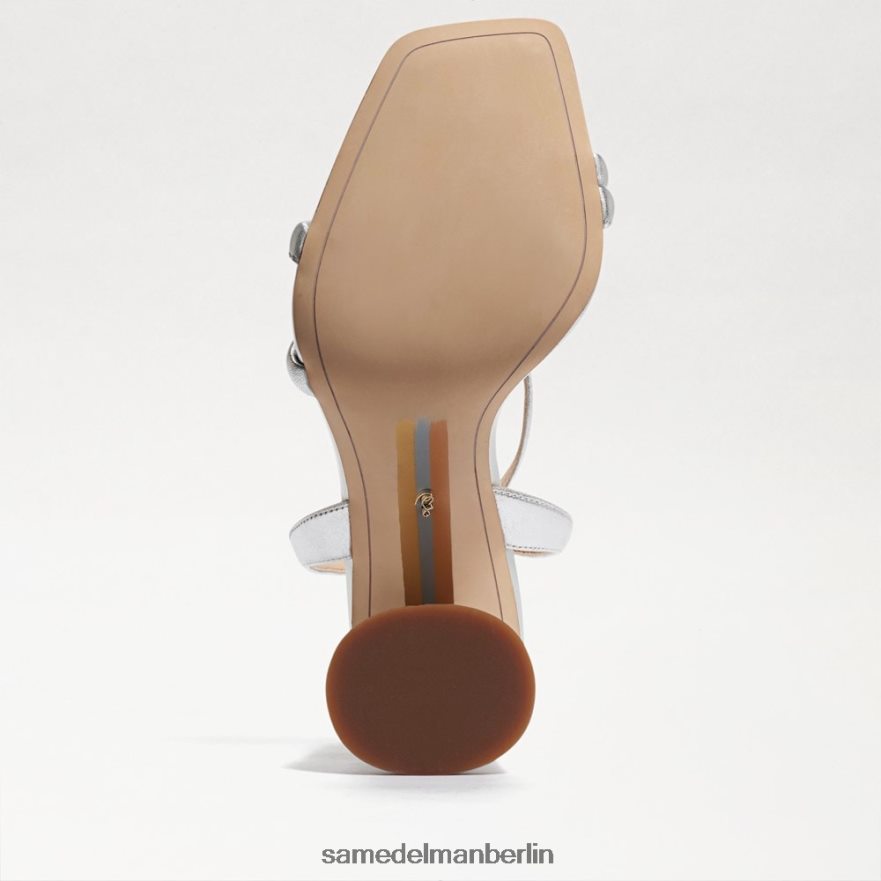 Sam Edelman Kia-Sandale mit Blockabsatz Frauen weiches silbernes Leder Schuhwerk 2P8JNV104 - Image 6