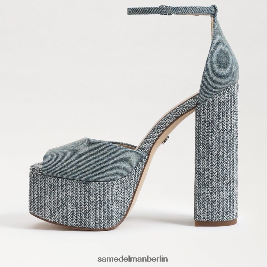 Sam Edelman Kori-Plateau-Absatz Frauen neublau gewaschen Schuhwerk 2P8JNV238 - Image 4