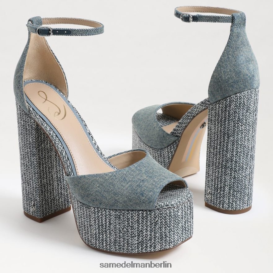 Sam Edelman Kori-Plateau-Absatz Frauen neublau gewaschen Schuhwerk 2P8JNV238 - Image 7