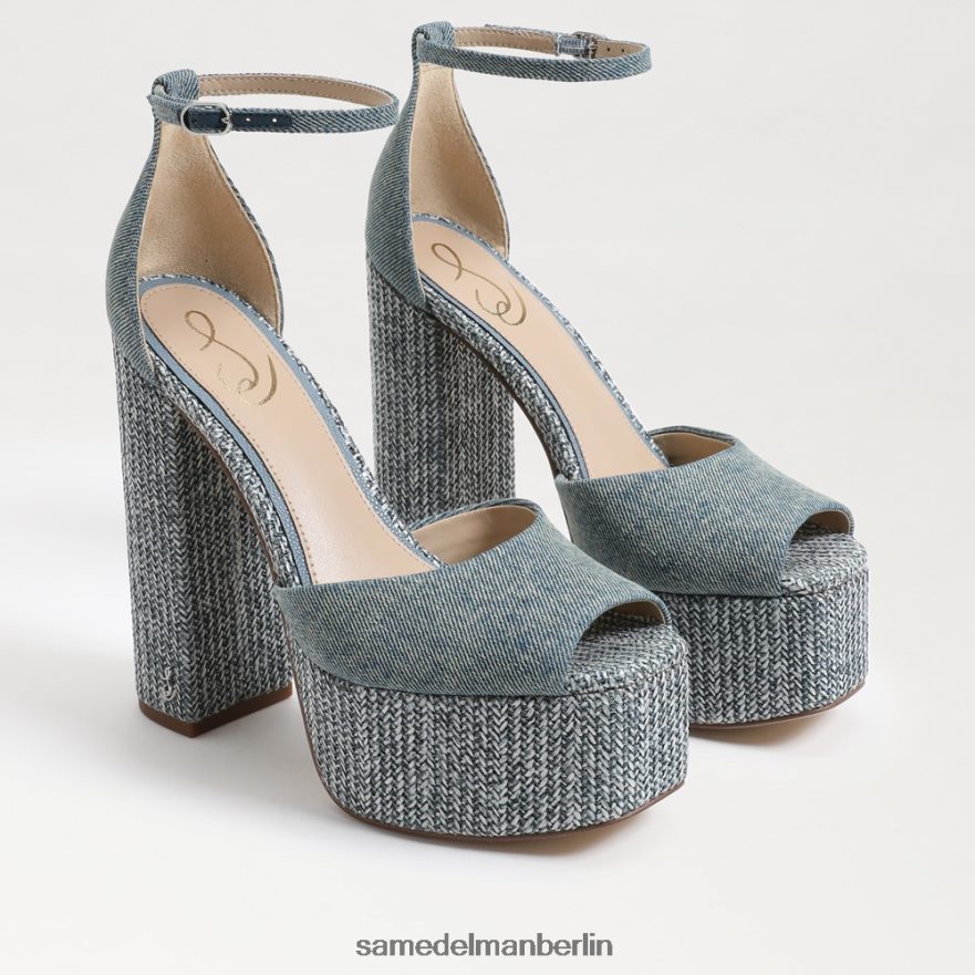 Sam Edelman Kori-Plateau-Absatz Frauen neublau gewaschen Schuhwerk 2P8JNV238 - Image 1
