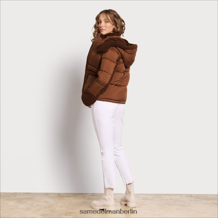 Sam Edelman Kurze Pufferjacke mit Kapuze Frauen Ahorn Bekleidung 2P8JNV1160 - Image 4
