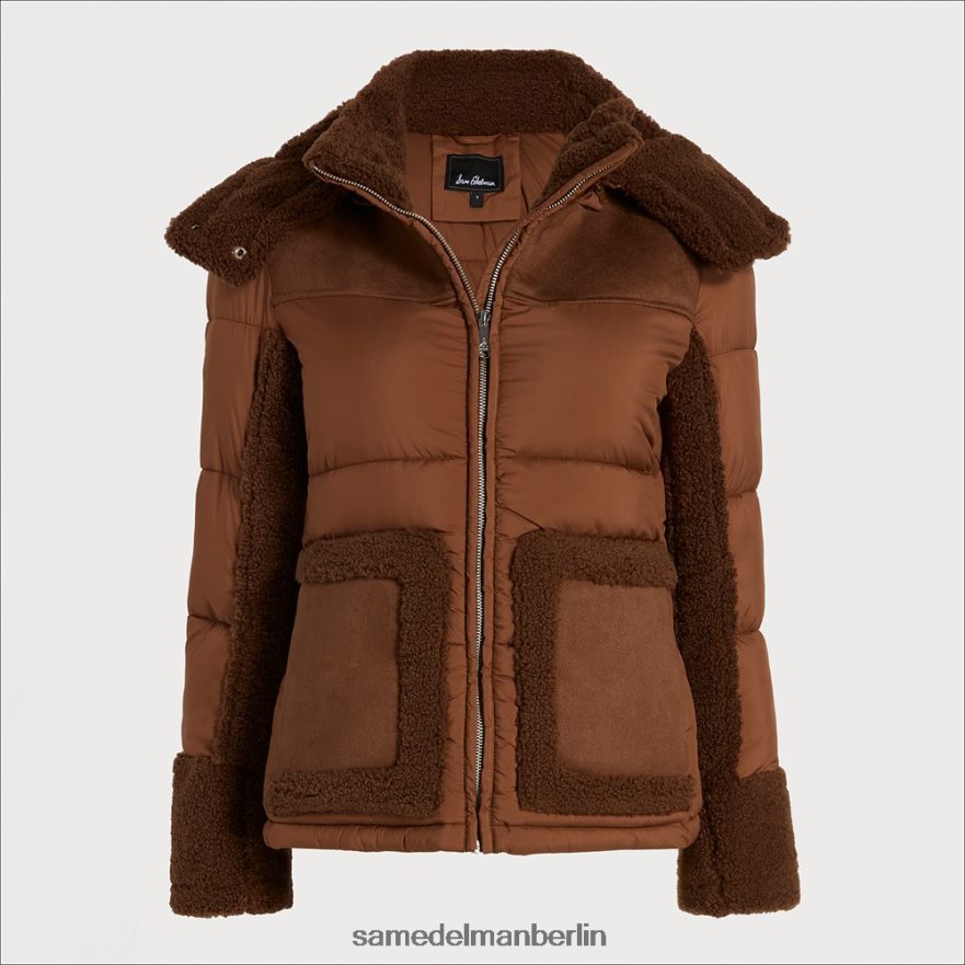 Sam Edelman Kurze Pufferjacke mit Kapuze Frauen Ahorn Bekleidung 2P8JNV1160 - Image 5