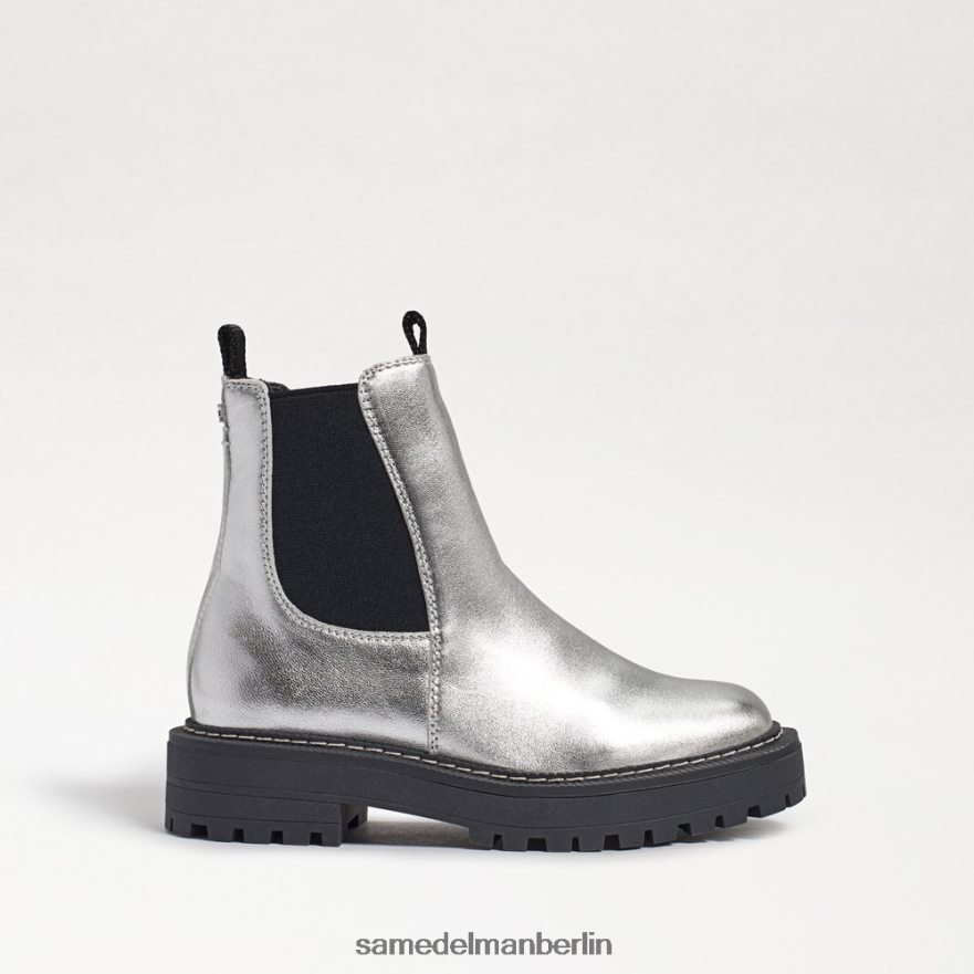 Sam Edelman Laguna Chelsea-Stiefel Kinder weiches silbernes Leder Schuhwerk 2P8JNV969 - Image 2
