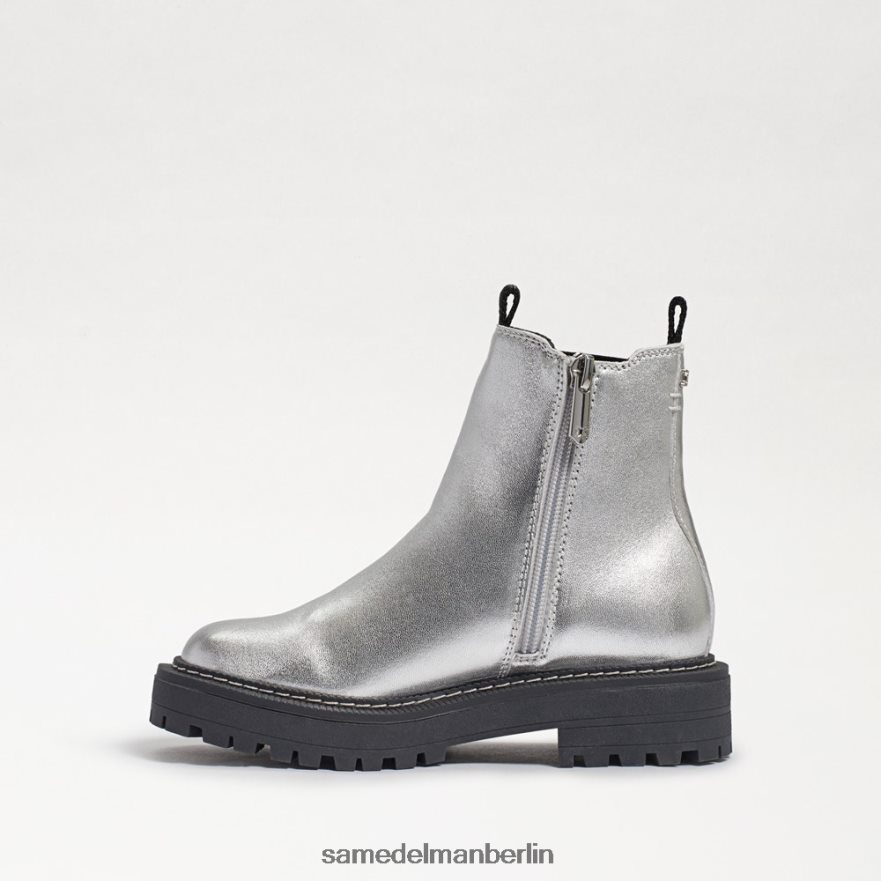 Sam Edelman Laguna Chelsea-Stiefel Kinder weiches silbernes Leder Schuhwerk 2P8JNV969 - Image 4