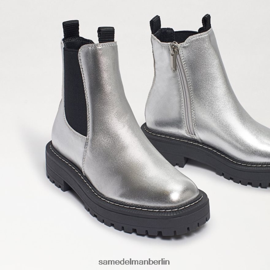 Sam Edelman Laguna Chelsea-Stiefel Kinder weiches silbernes Leder Schuhwerk 2P8JNV969 - Image 7