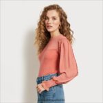 Sam Edelman Langarm-Julian-Top Frauen Canyon-Ton Bekleidung 2P8JNV1267 - Image 2