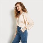Sam Edelman Langarm-Varick-Oberteil Frauen Sand bewegen Bekleidung 2P8JNV1247 - Image 2
