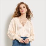 Sam Edelman Langarm-Varick-Oberteil Frauen Sand bewegen Bekleidung 2P8JNV1247
