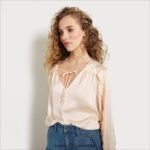 Sam Edelman Langarm-Varick-Oberteil Frauen Sand bewegen Bekleidung 2P8JNV1247 - Image 3