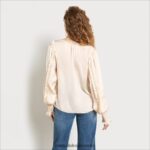 Sam Edelman Langarm-Varick-Oberteil Frauen Sand bewegen Bekleidung 2P8JNV1247 - Image 4