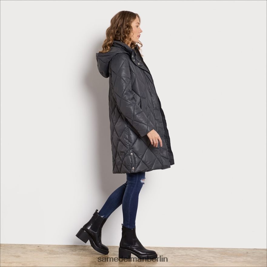 Sam Edelman Lange Steppjacke mit Trichterkragen und Kapuze Frauen grau Bekleidung 2P8JNV1150 - Image 2