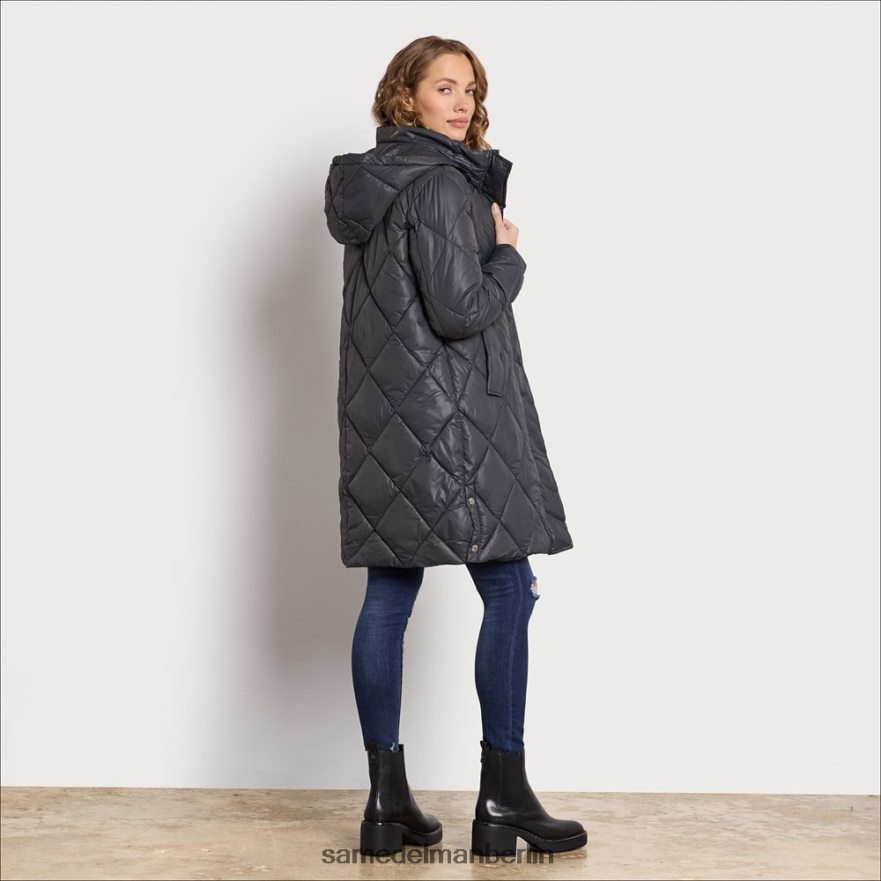 Sam Edelman Lange Steppjacke mit Trichterkragen und Kapuze Frauen grau Bekleidung 2P8JNV1150 - Image 4
