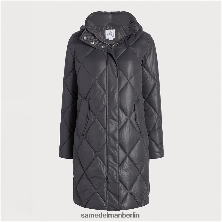 Sam Edelman Lange Steppjacke mit Trichterkragen und Kapuze Frauen grau Bekleidung 2P8JNV1150 - Image 5