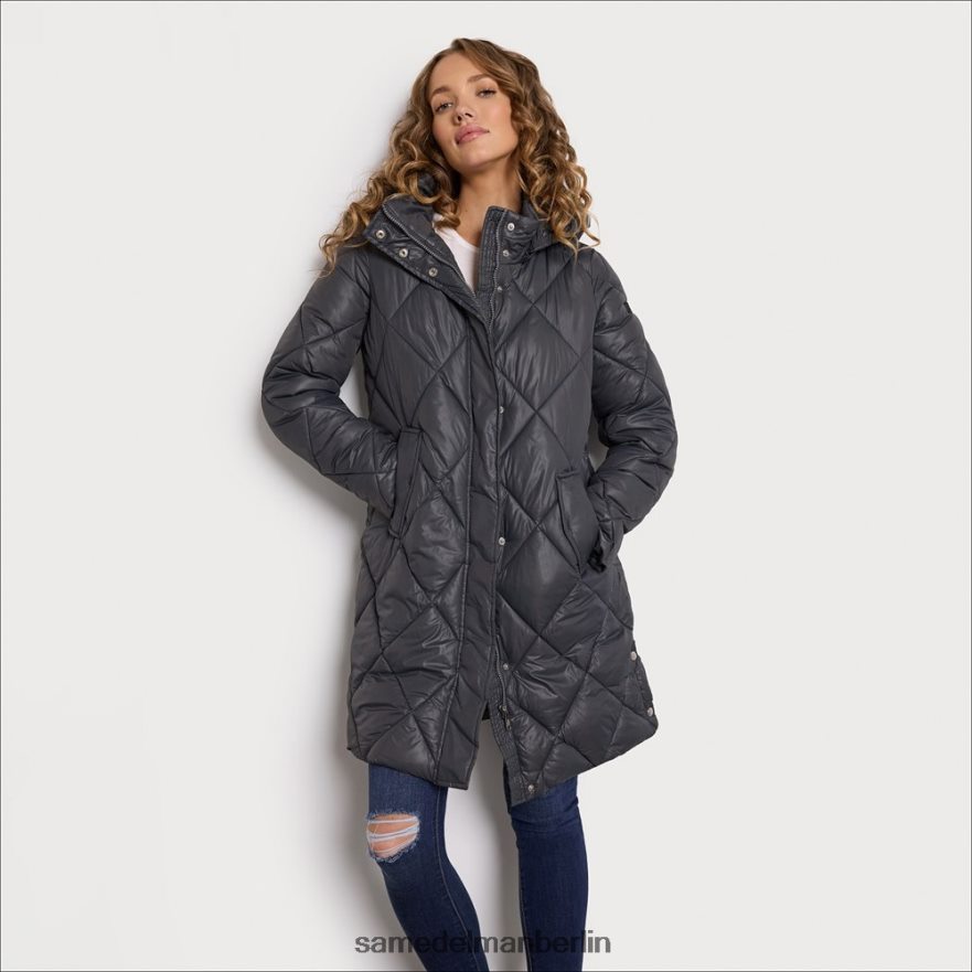 Sam Edelman Lange Steppjacke mit Trichterkragen und Kapuze Frauen grau Bekleidung 2P8JNV1150 - Image 1