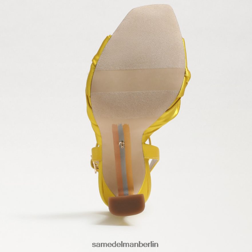 Sam Edelman Lavendelfarbener Riemchenabsatz Frauen ockerfarbener Satin Schuhwerk 2P8JNV947 - Image 6