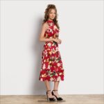 Sam Edelman Maxikleid mit hohem Halsausschnitt Frauen rot multi Bekleidung 2P8JNV1093 - Image 2