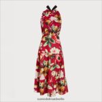 Sam Edelman Maxikleid mit hohem Halsausschnitt Frauen rot multi Bekleidung 2P8JNV1093 - Image 4