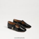 Sam Edelman Melodie Mary Jane Kinder schwarzes Lackleder Schuhwerk 2P8JNV1052