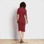 Sam Edelman Midikleid mit Kragen Frauen orange Bekleidung 2P8JNV1143 - Image 3