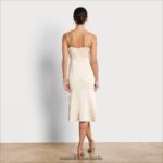 Sam Edelman Midikleid mit Wasserfallausschnitt Frauen beige ecru Bekleidung 2P8JNV1107 - Image 4