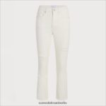 Sam Edelman Mittelhohe Linnie-Schlaghose Frauen Weiß Bekleidung 2P8JNV1184 - Image 5