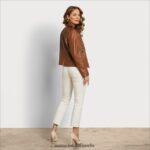 Sam Edelman Motorradjacke aus Leder Frauen Cognac Bekleidung 2P8JNV1180 - Image 4