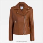 Sam Edelman Motorradjacke aus Leder Frauen Cognac Bekleidung 2P8JNV1180 - Image 5