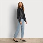 Sam Edelman Motorradjacke aus Leder Frauen Schwarz Bekleidung 2P8JNV1179 - Image 2