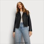 Sam Edelman Motorradjacke aus Leder Frauen Schwarz Bekleidung 2P8JNV1179 - Image 3
