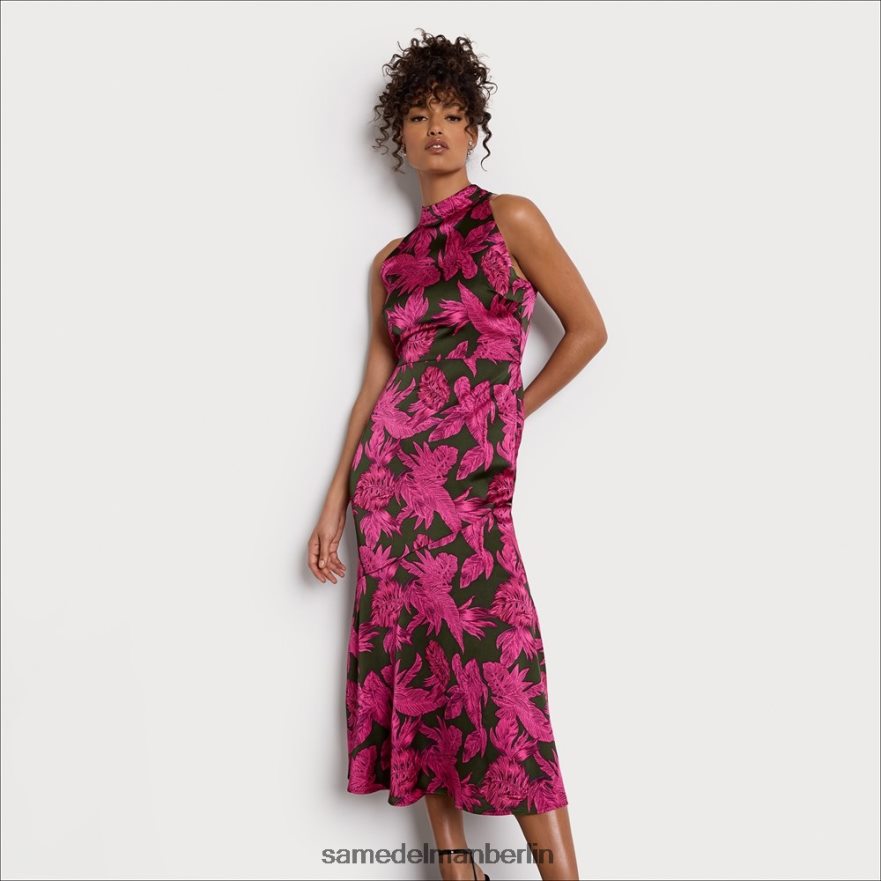 Sam Edelman Neckholder-Maxikleid mit Palmen Frauen Magenta-Multi Bekleidung 2P8JNV1075 - Image 3
