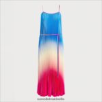 Sam Edelman Ombre-Plissee-Midikleid Frauen Blau Rosa Bekleidung 2P8JNV1131 - Image 5