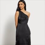 Sam Edelman One-Shoulder-Midikleid Frauen Schwarz Bekleidung 2P8JNV1220 - Image 3