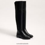 Sam Edelman Pam Overknee-Stiefel Frauen schwarzes Leder Schuhwerk 2P8JNV776