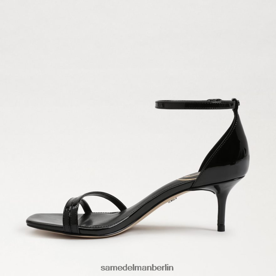 Sam Edelman Pfingstrosen-Sandale mit Kätzchenabsatz Frauen schwarzes Lackleder Schuhwerk 2P8JNV503 - Image 4