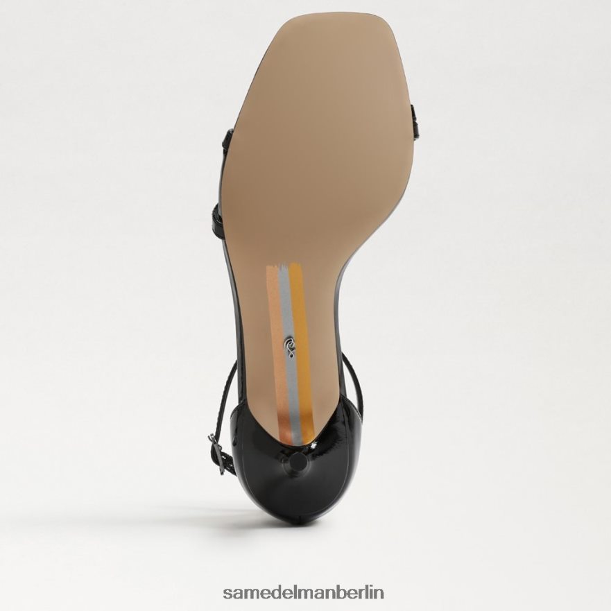 Sam Edelman Pfingstrosen-Sandale mit Kätzchenabsatz Frauen schwarzes Lackleder Schuhwerk 2P8JNV503 - Image 6