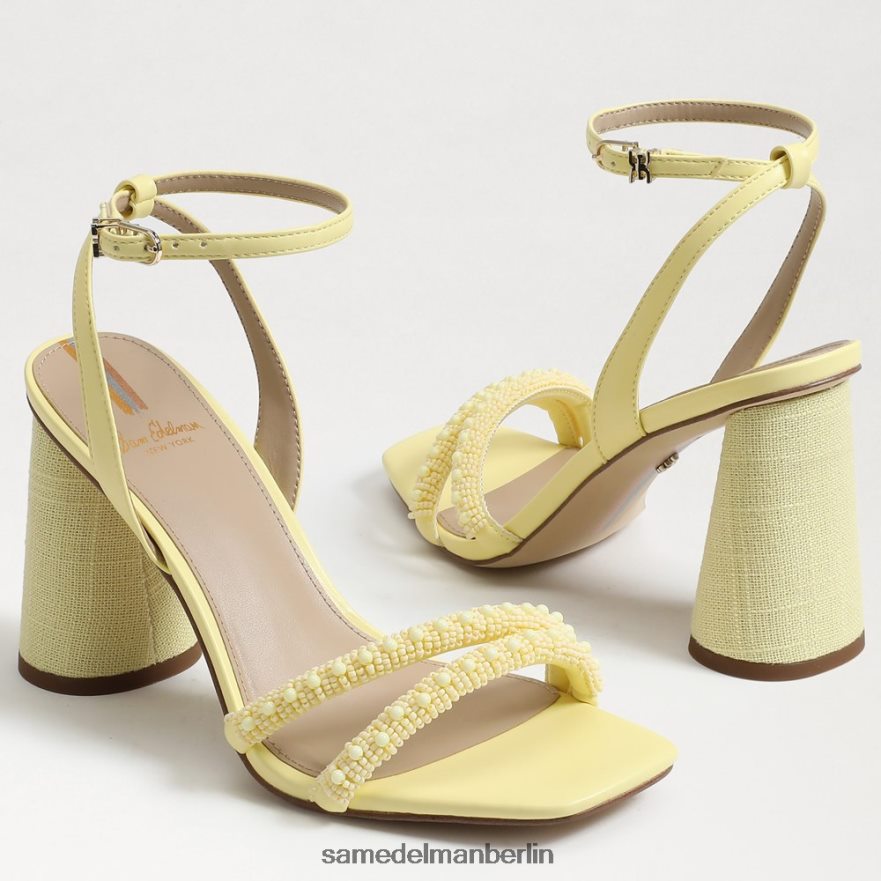 Sam Edelman Sandale mit Blockabsatz und Perlen von Kia Frauen buttergelb Schuhwerk 2P8JNV489 - Image 7