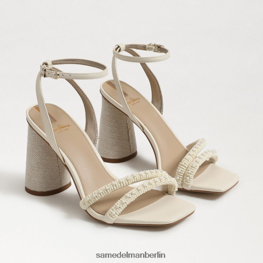 Sam Edelman Sandale mit Blockabsatz und Perlen von Kia Frauen modernes Elfenbein Schuhwerk 2P8JNV488 - Image 1