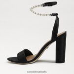 Sam Edelman Sandale mit Blockabsatz von Yanelli Frauen schwarze Seide Schuhwerk 2P8JNV855 - Image 4