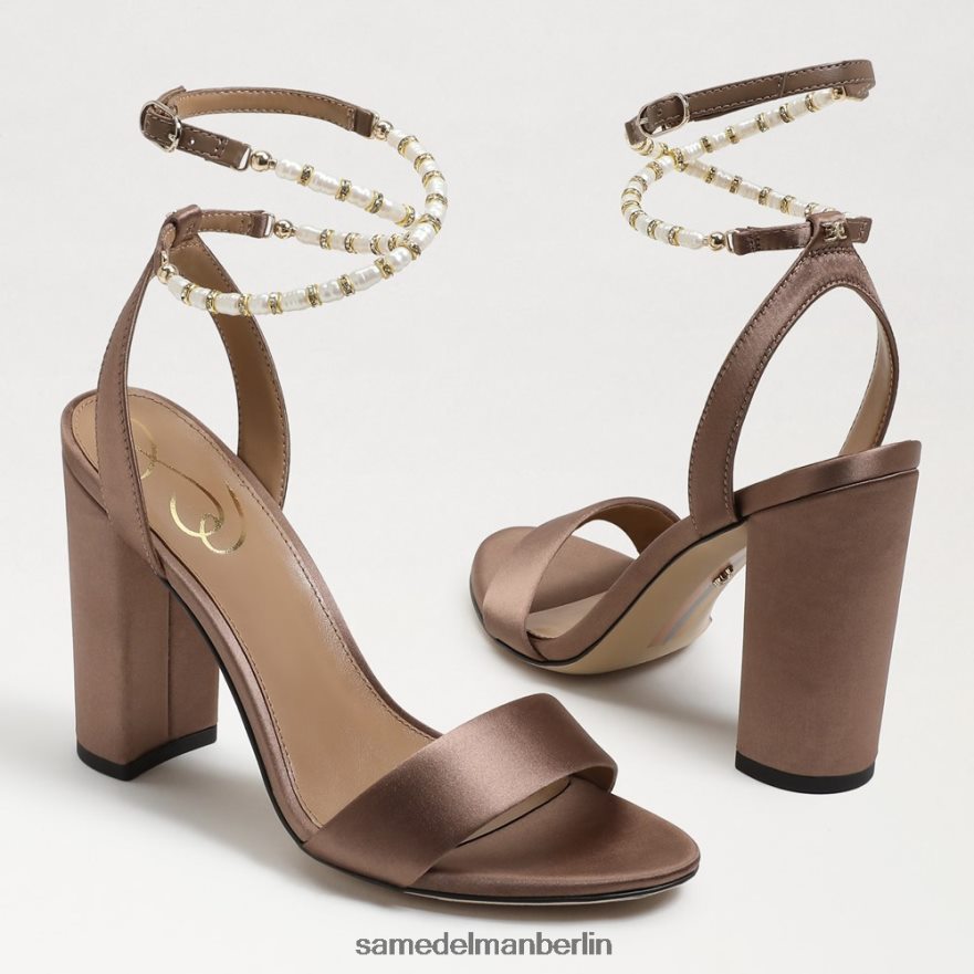 Sam Edelman Sandale mit Blockabsatz von Yanelli Frauen Toffee-Satin Schuhwerk 2P8JNV856 - Image 7