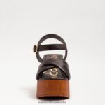 Sam Edelman Suzannah-Plateau-Blockabsatz Frauen schwarzes Leder Schuhwerk 2P8JNV567 - Image 3