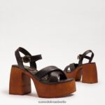 Sam Edelman Suzannah-Plateau-Blockabsatz Frauen schwarzes Leder Schuhwerk 2P8JNV567 - Image 7