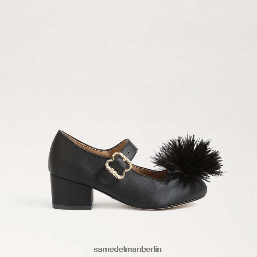 Sam Edelman Talia Mary Jane mit Blockabsatz Kinder schwarzes Leder Schuhwerk 2P8JNV1046 - Image 2