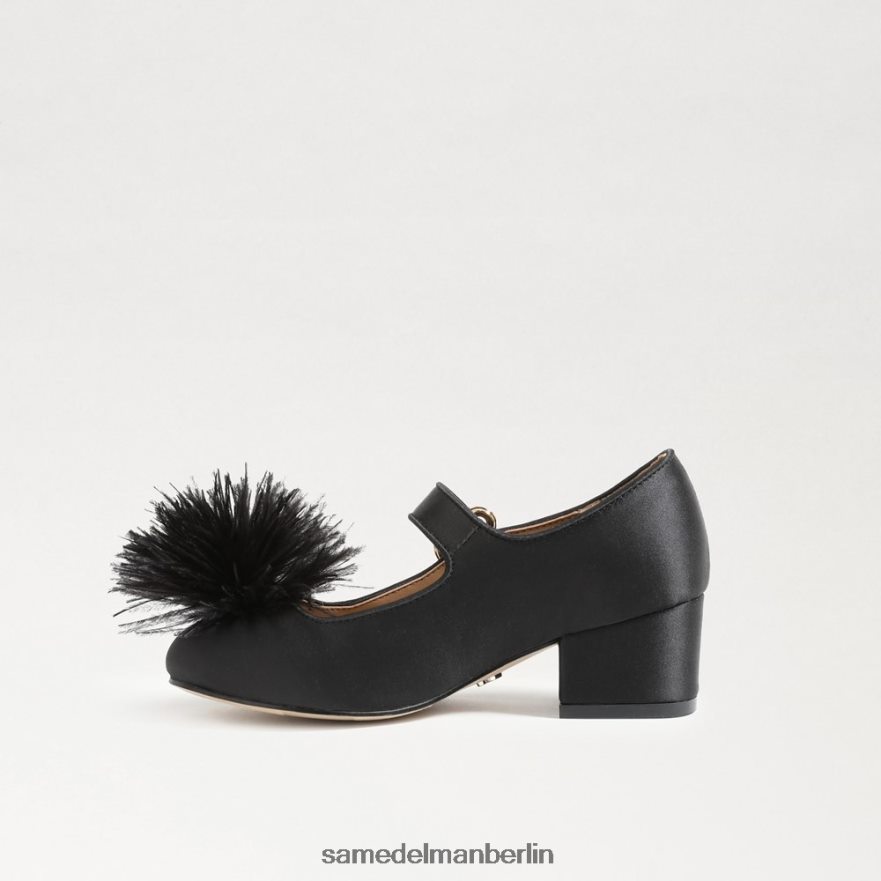 Sam Edelman Talia Mary Jane mit Blockabsatz Kinder schwarzes Leder Schuhwerk 2P8JNV1046 - Image 4